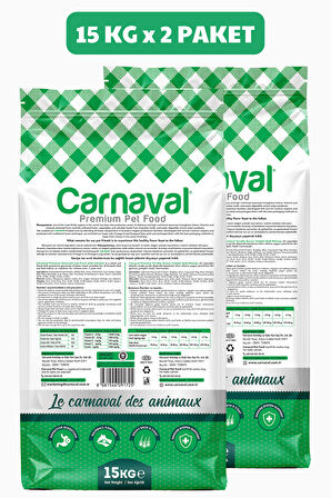 Carnaval Gurme Yetişkin Kedi Maması Tavuklu ve Sebzeli 30Kg (2x15Kg) 