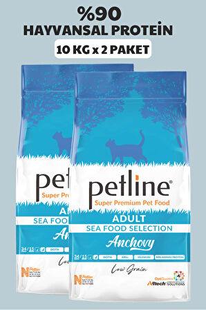 Petline Anchovy Hamsili Balıklı Yetişkin Kedi Maması 20Kg (2x10Kg)