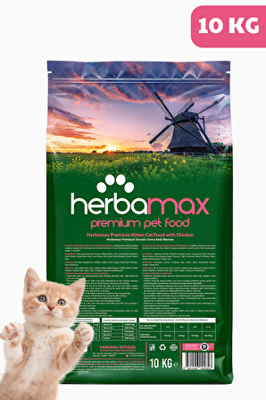 HerbaMax Kitten Tavuklu ve Pirinçli Yavru Kedi Maması 10Kg