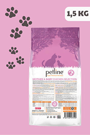 Petline Family Mother & Babycat Tavuklu Anne ve Yavru Kedi Maması 1.5Kg