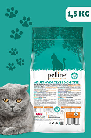 Petline Urinary İdrar Yolları Sağlığı için Tavuklu Yetişkin Kedi Maması 1.5Kg, Düşük Tahıllı