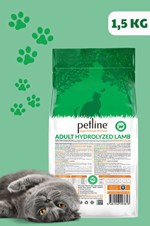 Petline Hypoallergenic Düşük Tahıllı Kuzu Etli Yetişkin Kedi Maması 1.5Kg, Hassas Kediler İçin