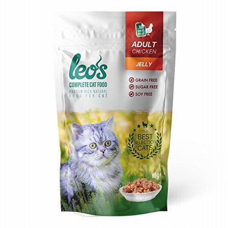 Leos Tavuklu Yetişkin Kedi Yaş Maması Pouch 85 Gr 