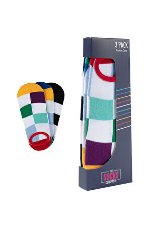 The Socks 3 Çift Desenli Erkek Görünmez Çorap (151P) Renkli Erkek Çorap