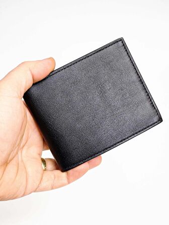 Orijinal Hakiki Deri Unisex Cüzdan Portföy Süper İnce model Siyah