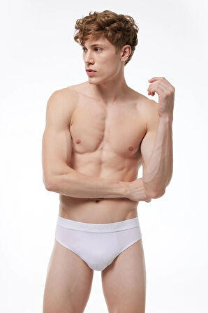 Beyaz Erkek 5 Li Modal Slip Külot 5m080