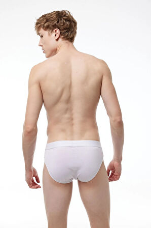 Beyaz Erkek 5 Li Modal Slip Külot 5m080
