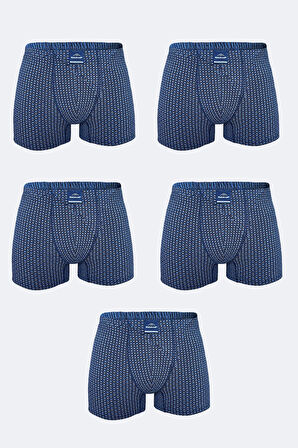 Erkek Desenli 5 li Pamuk Elastan Boxer 5M074