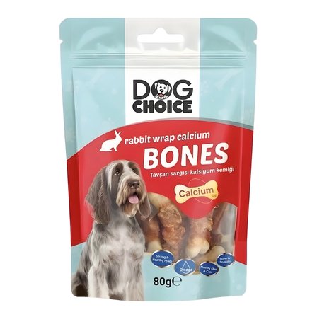 Dog Choice Tavşan Sargılı Kalsiyum Kemiği Köpek Ödül Maması 80g