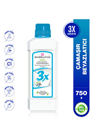 Biobellinda 3X Ultra Konsantre Çamaşır Beyazlatıcı 750 G x 2 Adet