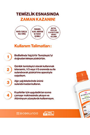 Biobellinda Yağ & Kir Temizleyici 750 Ml x 2 Adet