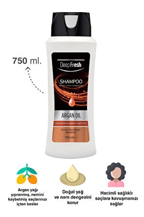 Deep Fresh Boyalı Saçlar İçin Renk Koruyucu Argan Yağlı Şampuan 750 ml