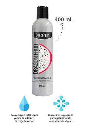 Deep Fresh Exfoliating Ejder Meyvesi Aromalı Arındırıcı Tüm Ciltler İçin Kalıcı Kokulu Duş Jeli 400 ml