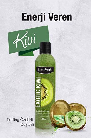 Deep Fresh Exfoliating Kivi Aromalı Arındırıcı Tüm Ciltler İçin Kalıcı Kokulu Duş Jeli 400 ml