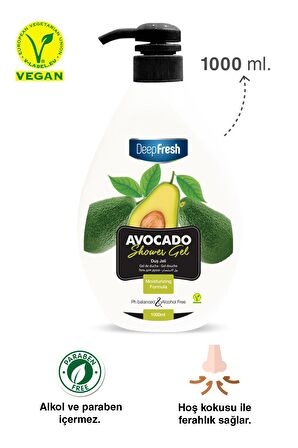 Deep Fresh Avokado Aromalı Tüm Ciltler İçin Kalıcı Kokulu Duş Jeli 1000 ml