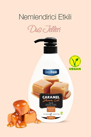 Deep Fresh Karamel Karamel Aromalı Tüm Ciltler İçin Kalıcı Kokulu Duş Jeli 1000 ml