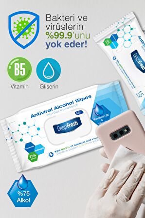 Deep Fresh Alkollü Antiviral Islak Mendil 56 Yaprak