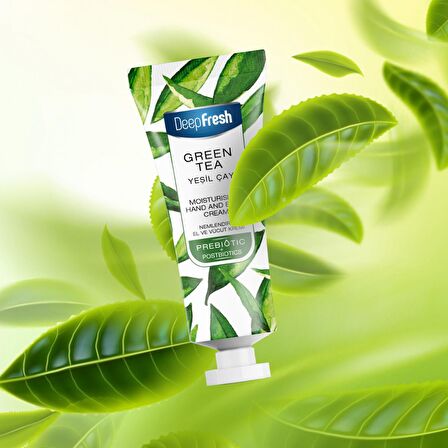 Deep Fresh Nemlendirici E Vitaminli ve Parabensiz Tüm Cilt Tipleri için Yeşil Çay Kokulu Vücut Kremi 50 ml 