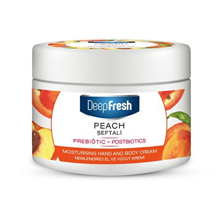 Deep Fresh Nemlendirici E Vitaminli ve Parabensiz Tüm Cilt Tipleri için Şeftali Kokulu Vücut Kremi 250 ml 