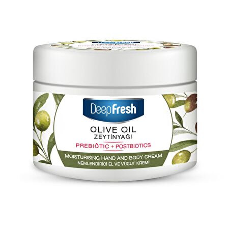 Deep Fresh Nemlendirici E Vitaminli ve Parabensiz Tüm Cilt Tipleri için Zeytinyağlı Kokulu Vücut Kremi 250 ml 