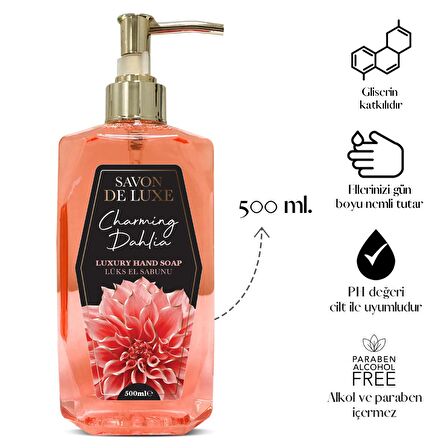 Savon De Luxe Luxury Floral Charming Dahlia Sıvı Sabun 500 ml