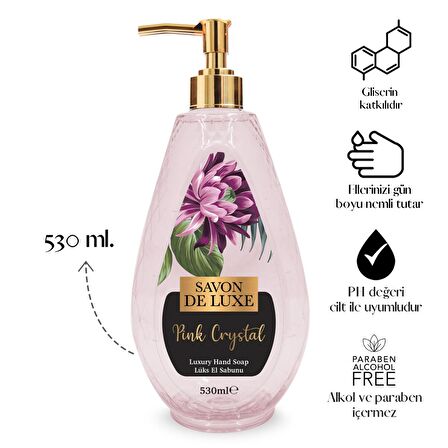 Savon De Luxe Crystal Line Luxury Pink Crystal Sıvı Sabun 530 ml