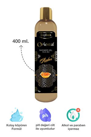 Deep Fresh Oriantel Amber Aromalı Nemlendirici Tüm Ciltler İçin Duş Jeli 400 ml