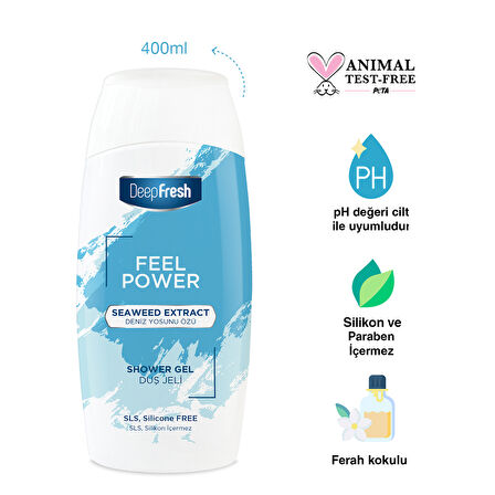 Deep Fresh Feel Power Duş Jeli Deniz Yosunu Özü 400ml