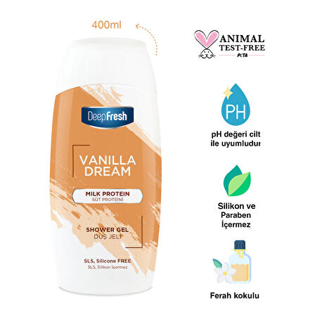 Deep Fresh Vanilla Dream Duş Jeli Süt Proteini 400ml