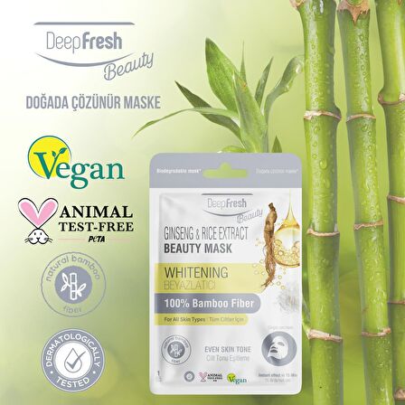 Deep Fresh Tek Kullanımlık Ginseng & Rice Beyazlatıcı Cilt Tonu Eşitleme Yüz Maskesi Tekli