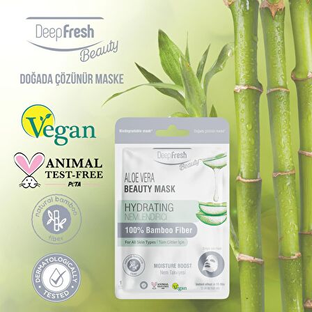 Deep Fresh Tek Kullanımlık Aloe Vera Nemlendirici Nem Takviyesi Yüz Maskesi Tekli