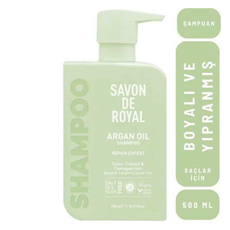 - Argan Yağı İçeren - Boyalı & Yıpranmış Saçlar İçin Onarım Uzmanı Şampuan 500 ml