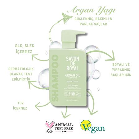 - Argan Yağı İçeren - Boyalı & Yıpranmış Saçlar İçin Onarım Uzmanı Şampuan 500 ml