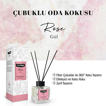 Deep Fresh Çubuklu Oda Kokusu Gül 100 ml