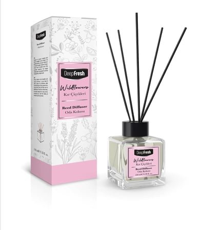 Deep Fresh Çubuklu Oda Kokusu 100 ml 3 lü Karma Set / Turunç-Kır Çiçekleri- Pudra 