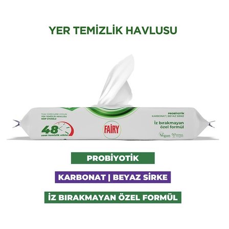 Fairy 50'li Mop Uyumlu Yer Temizlik Havlusu - Lavanta Yağı