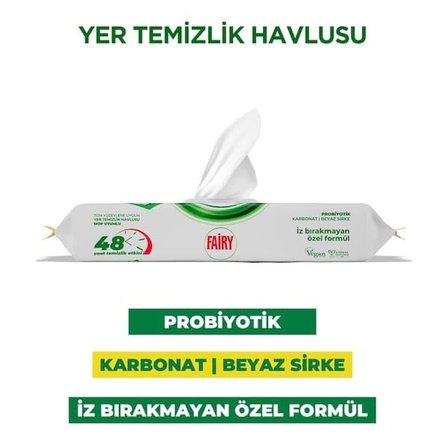 Fairy 50'li Mop Uyumlu Yer Temizlik Havlusu - Limon Yağı