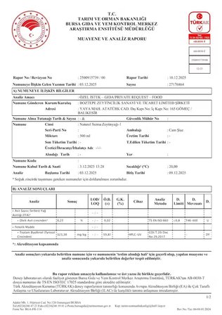 500 ml Yüksek Polifenollü Erken Hasat Natürel Sızma Zeytinyağı (2025/26) – Soğuk Sıkım, Filtresiz Damak Sefası 0,2 Asit