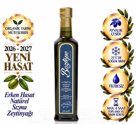 2026/27 500 Ml Erken Hasat Natürel Sızma Zeytinyağı Soğuk Sıkım Filtresiz