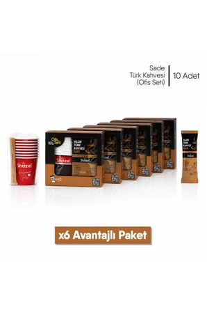 Hazır Türk Kahvesi | Sade | Ofis Seti (10 Adet x 1 Kutu) | 6 Kutu