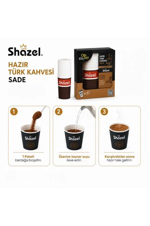 Hazır Türk Kahvesi | Sade | Ofis Seti (10 Adet x 1 Kutu) | 6 Kutu