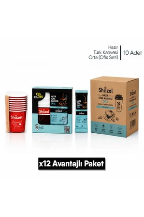 Hazır Türk Kahvesi | Orta | Ofis Seti (10 Adet x 1 Kutu) | 12 Kutu