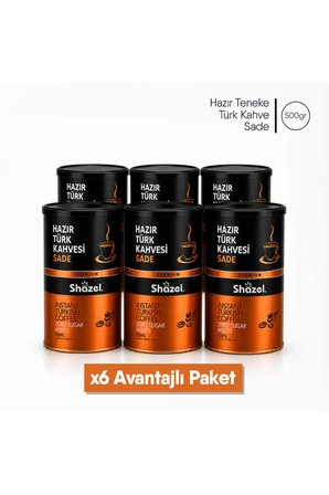 Hazır Türk Kahvesi | Sade | Teneke | 500 gr | 6 Teneke