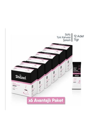 Shazel Sütlü Türk Kahvesi Şekerli x 6 Adet