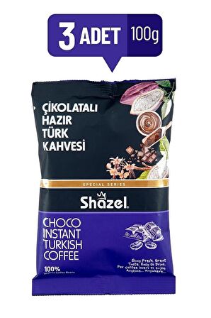 Shazel Çikolatalı Hazır Türk Kahvesi - 3 Adet 100 gr.