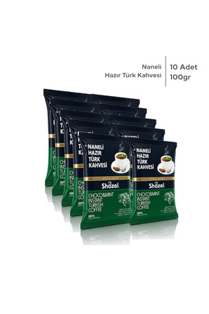 Shazel Hazır Türk Kahvesi | Naneli | 100 gr | 10 Paket