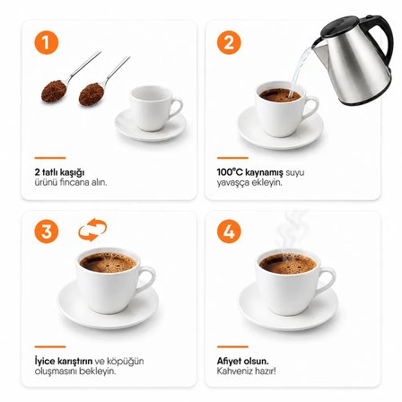 Shazel Hazır Portakallı Öğütülmüş Türk Kahvesi 100 gr & 2'li Filtre Kahve 