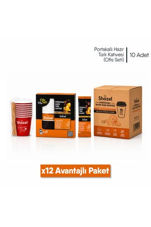 Portakallı Hazır Türk Kahvesi | Ofis Seti (10 Adet x 1 Kutu) | 12 Kutu