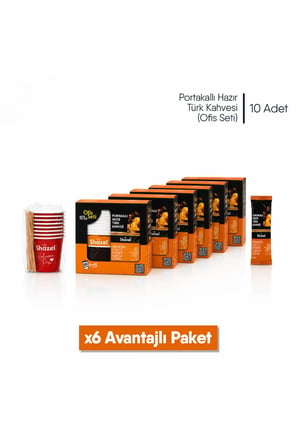Portakallı Hazır Türk Kahvesi | Ofis Seti (10 Adet x 1 Kutu) | 6 Kutu