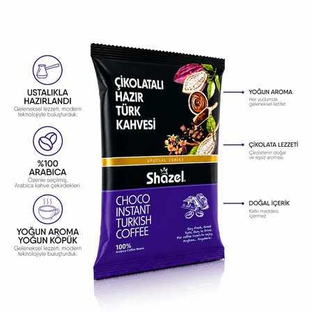 Shazel Special Çikolatalı Hazır Türk Kahvesi 100g x 6 adet